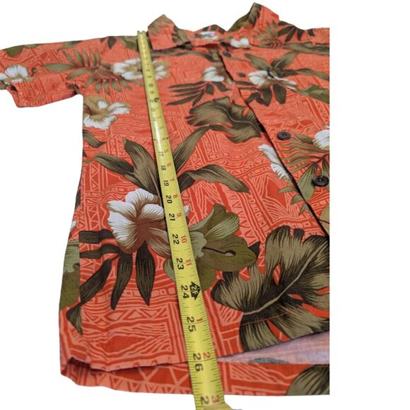 Palmwave of Hawaii Men's Button-Down Aloha Shirt Tropical Coral Orange – Size S - Picture 4 of 5